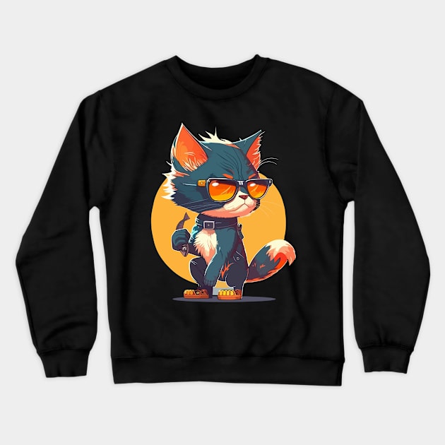 Cat Wonder Crewneck Sweatshirt by vamarik